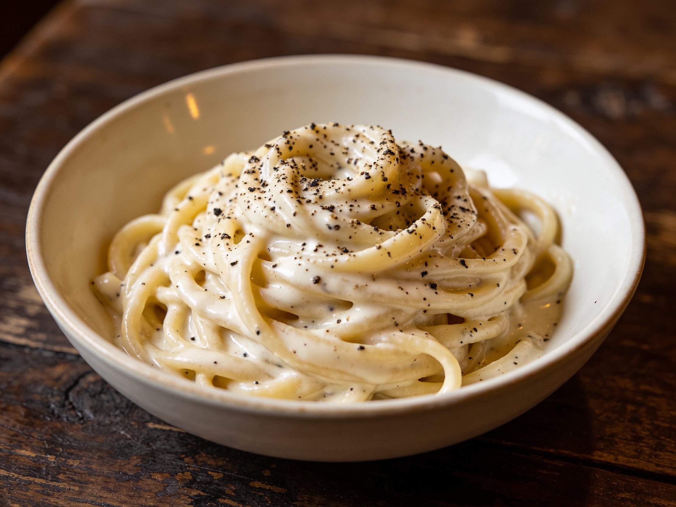 Cacio e pepe – italienische Spezialität im Food-Foto